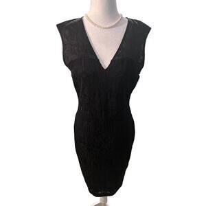 Cache Black Lace Sheath Dress Sz 12 Petite